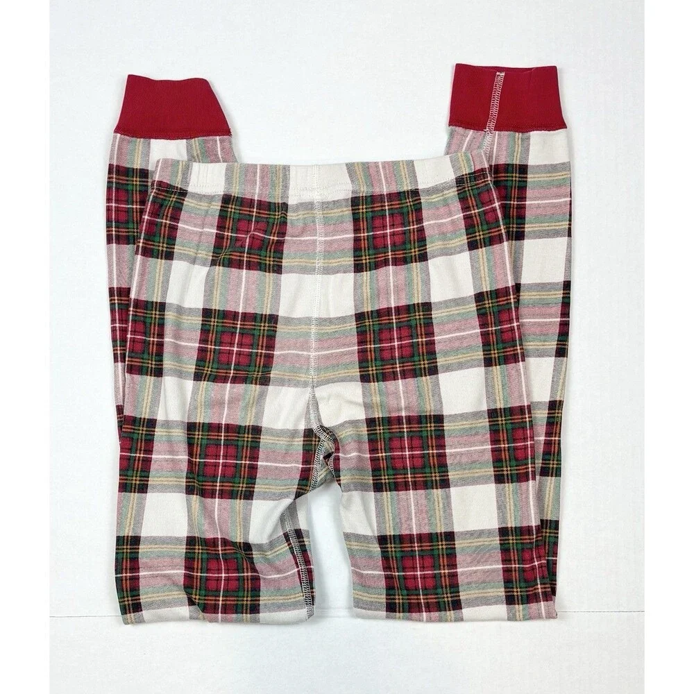 Hanna Andersson Pajamas Sz 12 Christmas Red Green Plaid 2-Piece Organic Cotton